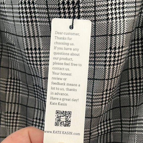 Kate Kason Black and White Mini Plaid Skirt 2X - Picture 4 of 7
